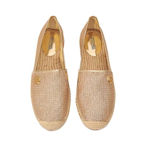 michael kors gold leather slip on sneaker